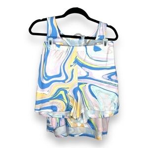 2x NEW JOYSPUN PASTEL PJ SET SWIRL PRINT PLUS CASUAL LOUNGEWEAR SWIRL